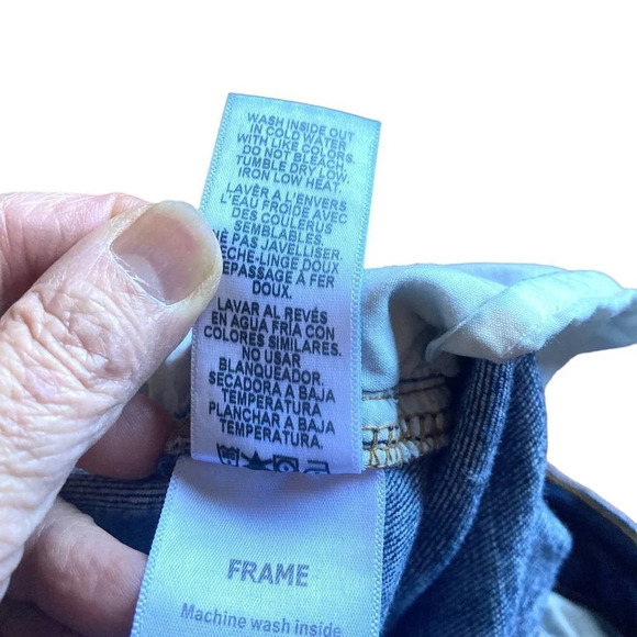 Frame Denim Le High Straight Carroll Distressed Staggered Raw Hem Jeans, Size 25 - Picture 15 of 15